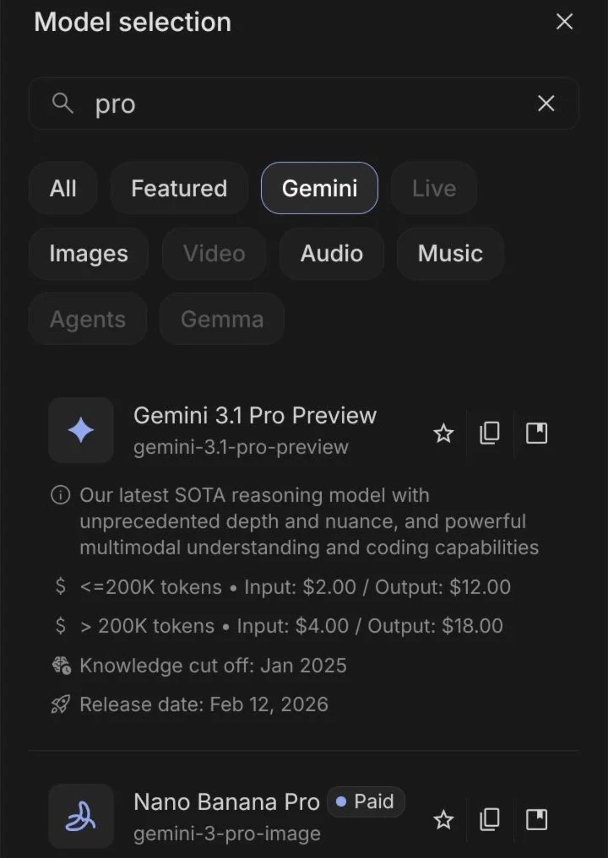 AI Studio removes all Pro models except Gemini 3.1 Pro
