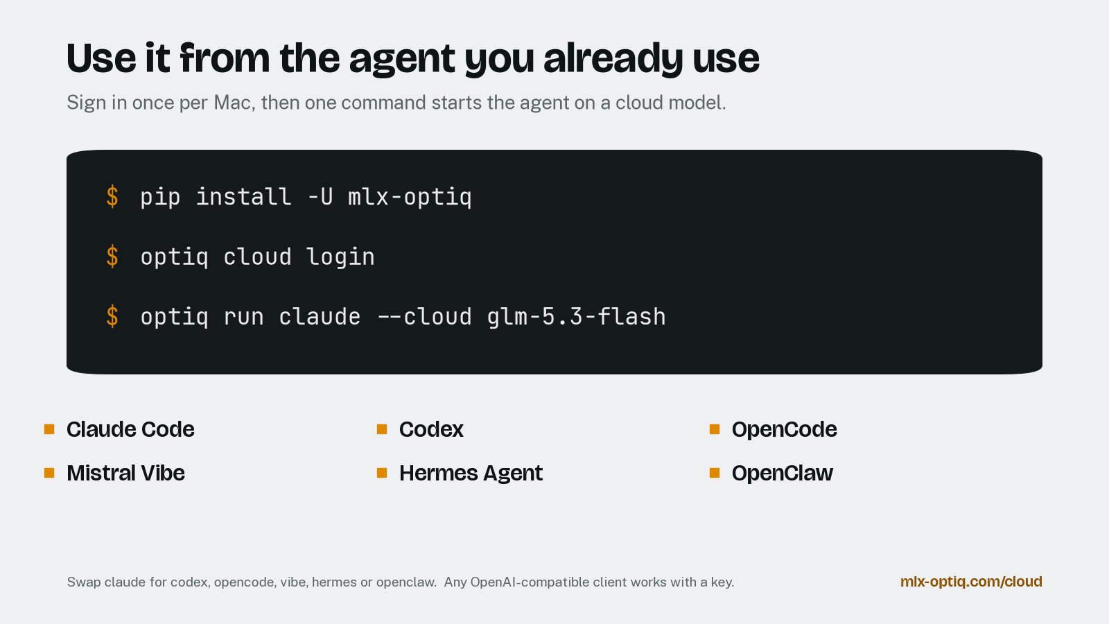 OptiQ 在 Mac 上把 Claude Code 等 agent 接到 V4.1 Flash 云端