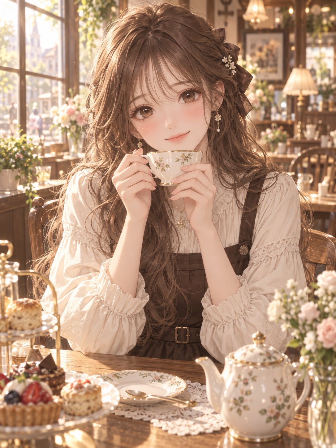 ChatGPT Images 2.5: two versions of a girl in a cafe, compared (image 2 of 2)