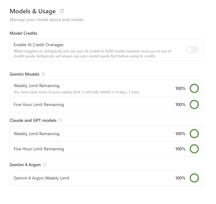 Gemini 4 Argon rolls out to some users in Antigravity IDE
