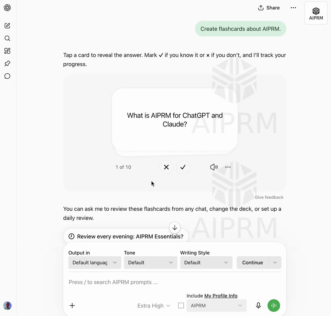 ChatGPT adds interactive flashcard generation