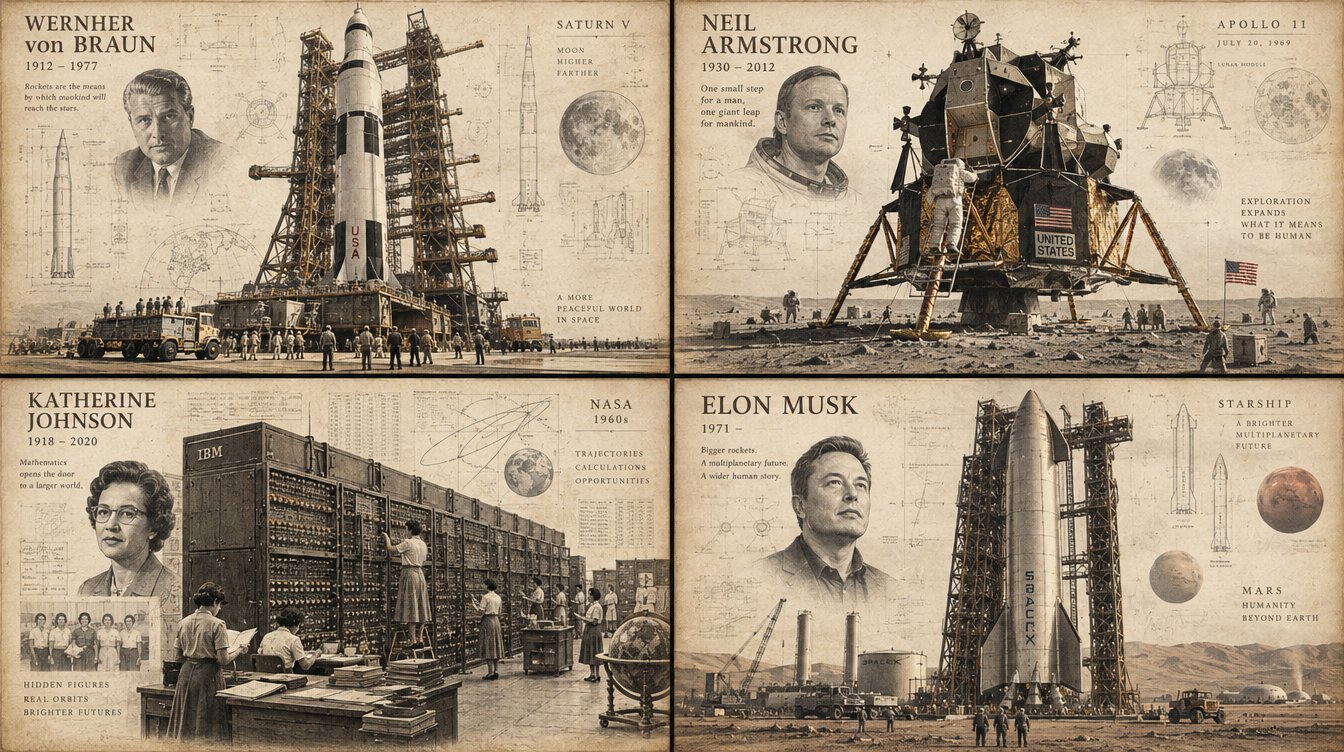 GPT Image 2.5 long prompt: aerospace documentary posters