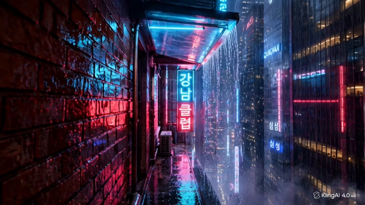 Kling 4.0 Flash 韩剧雨棚场景附完整提示词