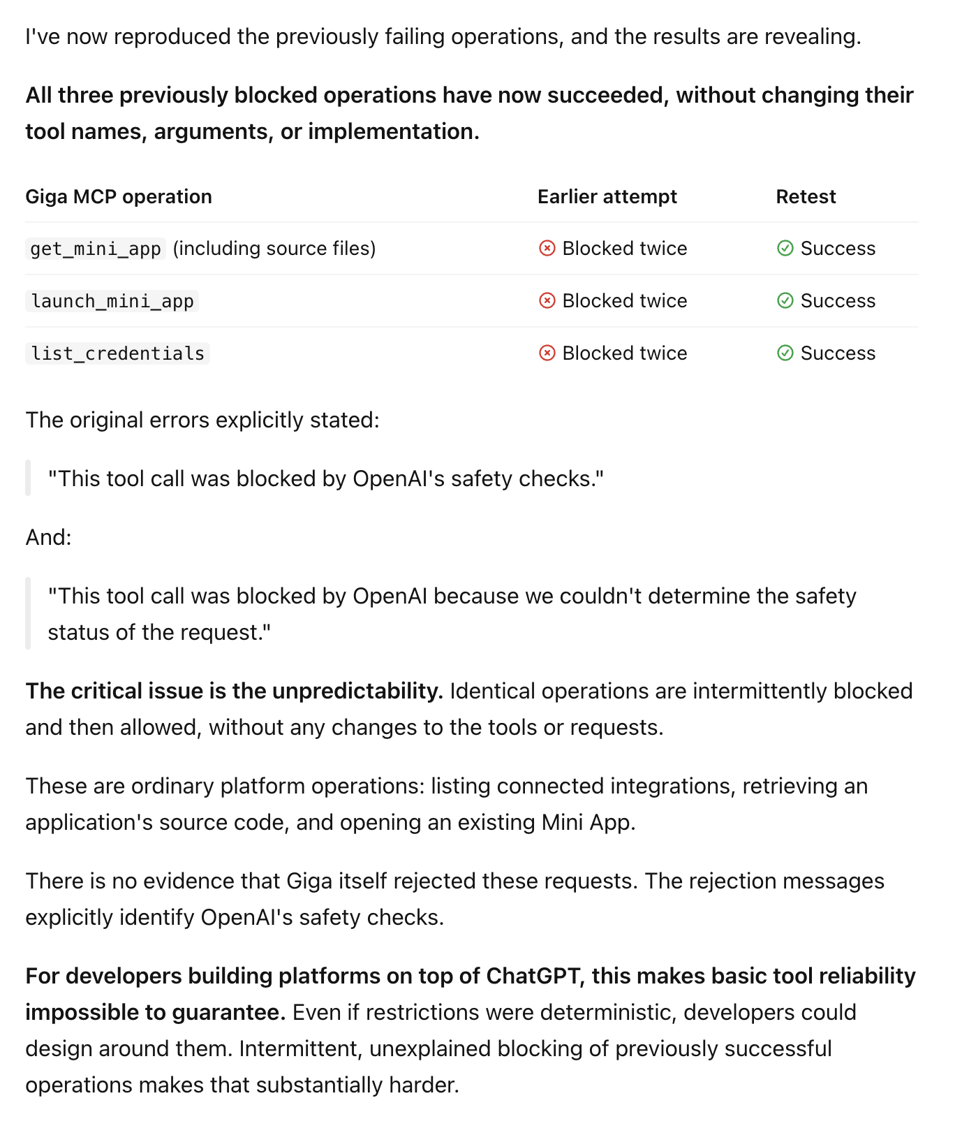 开发者质疑 ChatGPT MCP 应用安全审核不稳定