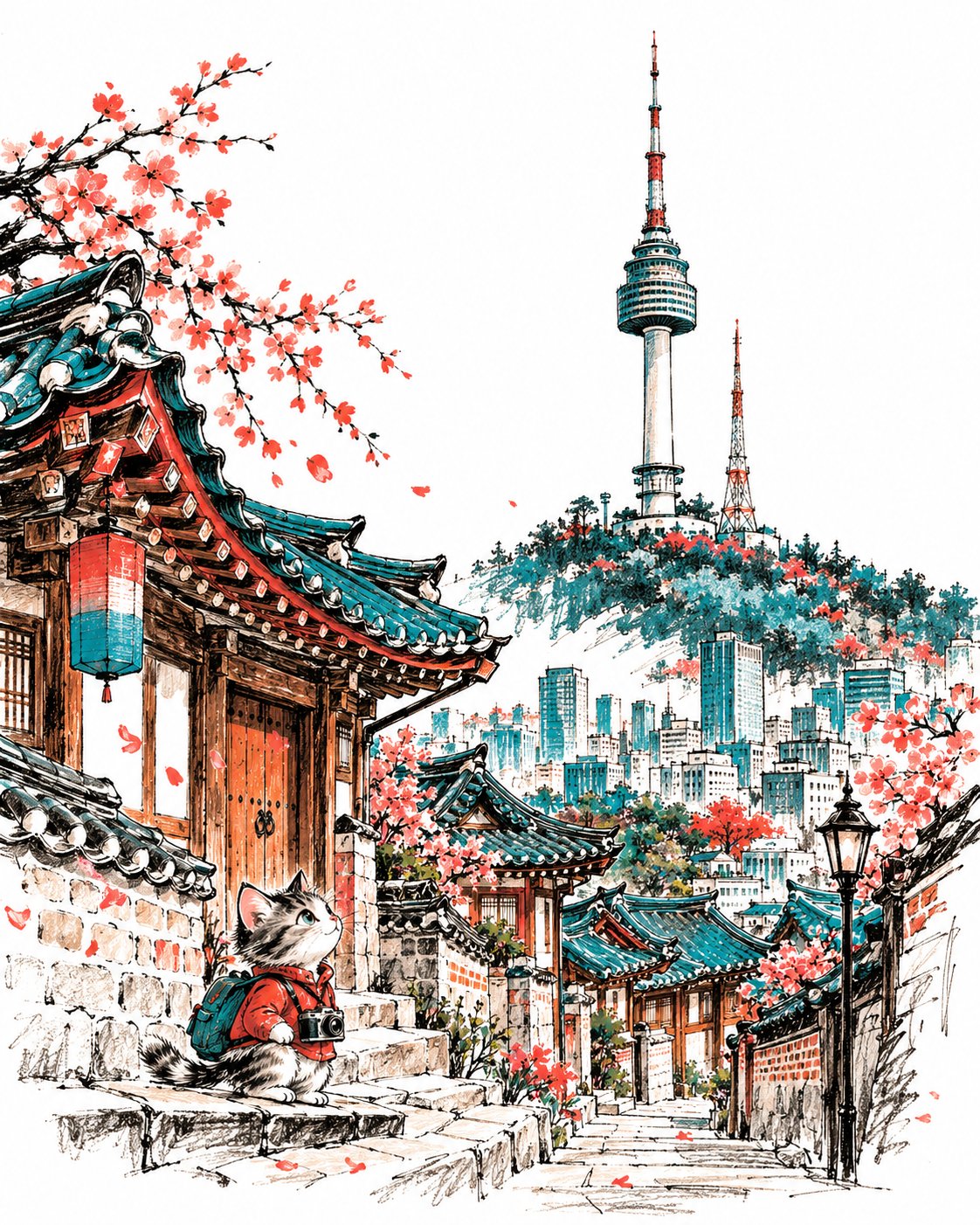 GPT Image 2.5 中世纪绘本风城市旅行插画提示词(第 1 张,共 4 张)