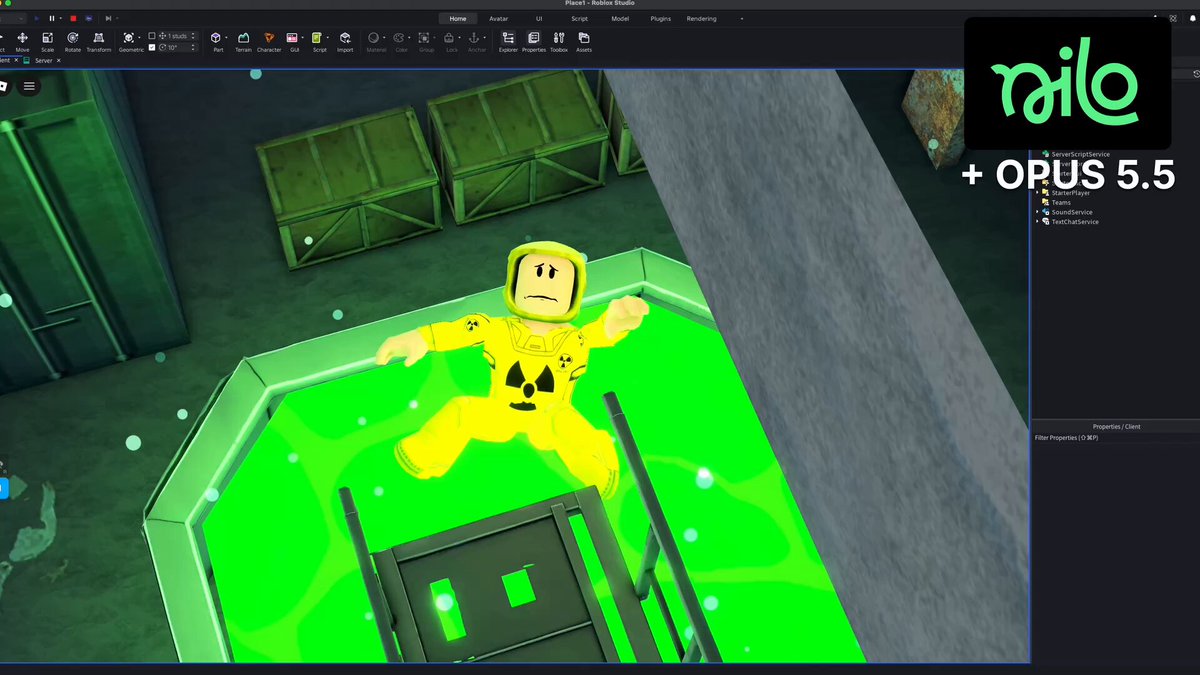 Opus 5.5 and Nilo assemble a Roblox game trailer