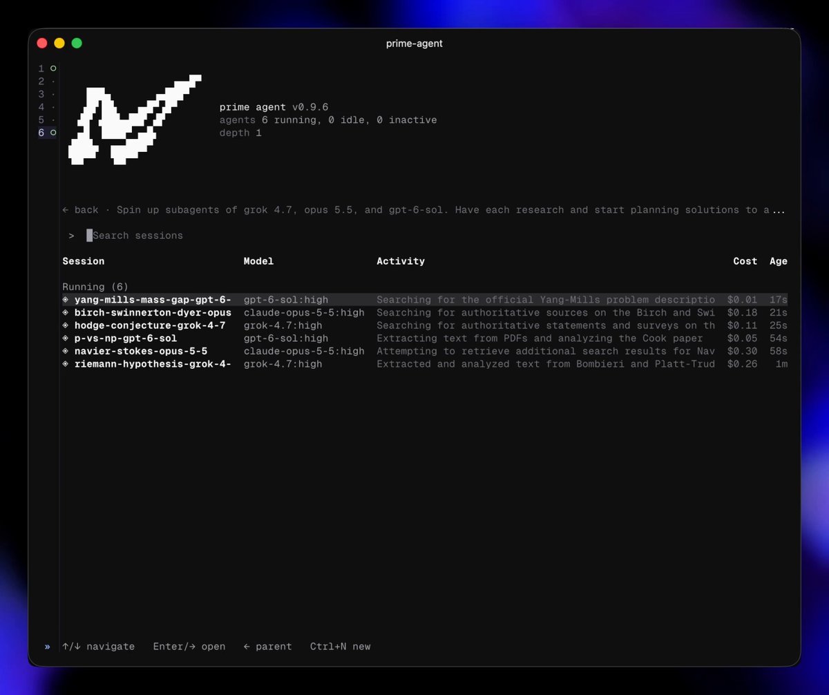 prime agent v0.9.6 adds GPT-6 Sol support