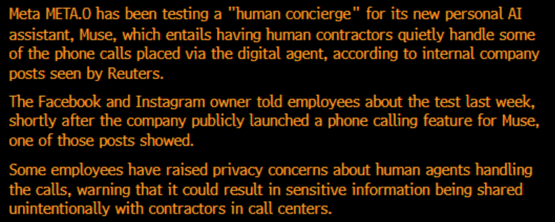 Meta tests a human concierge for its personal agent Muse, internal posts say