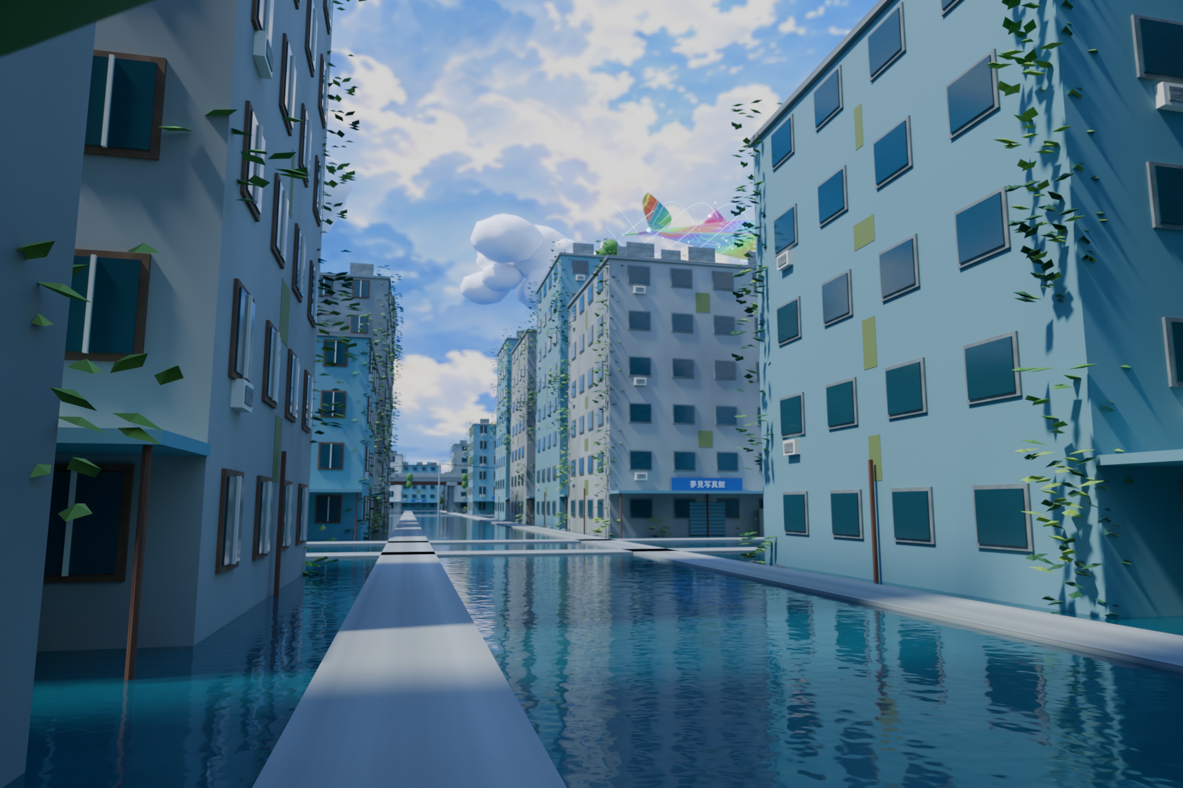 用 Images 2.5 给 Blender 街景做全景天空盒(第 4 张,共 4 张)