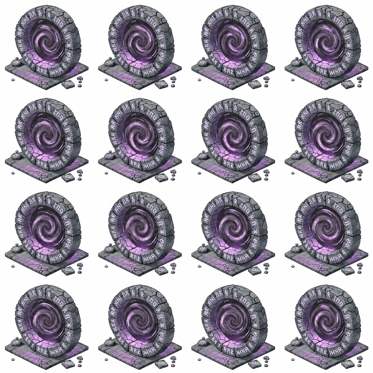 GPT-Image 2.5 generates a 4×4 pixel-art sprite sheet