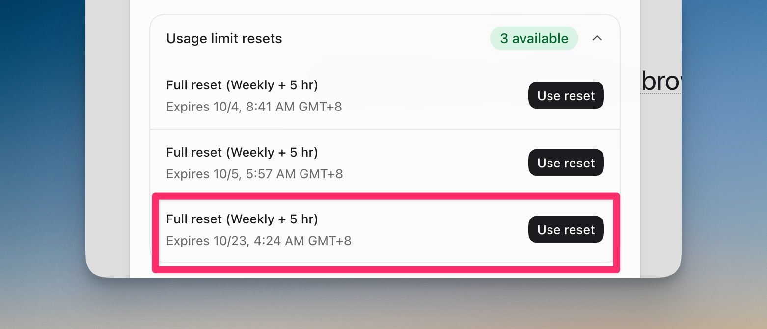 Codex banked reset expires in a month as GPT-6 Sol and Luna API prices drop 50%