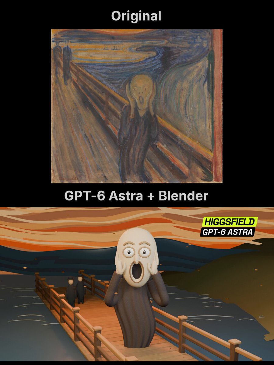 GPT-6 Astra 把名画变成 Blender 3D 动画