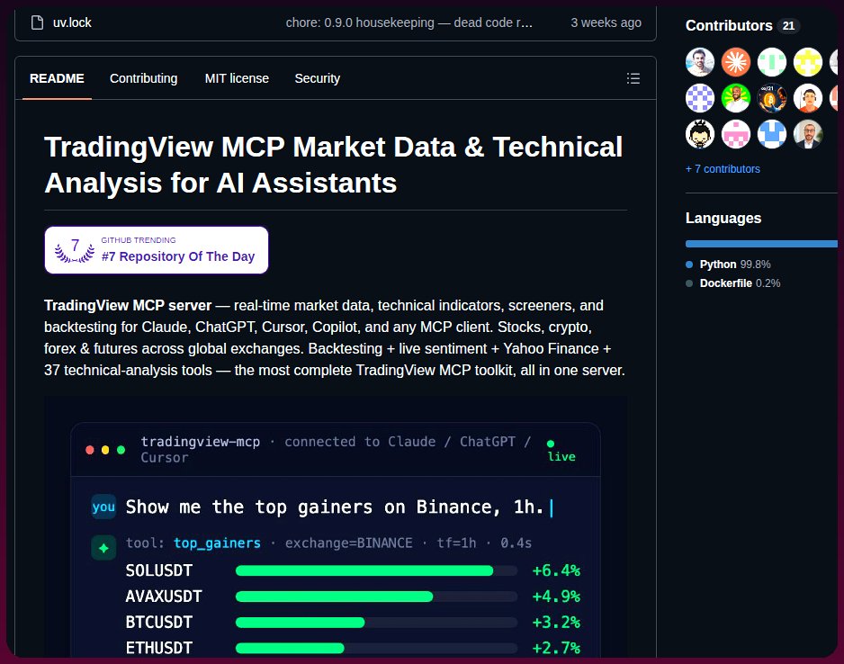 tradingview-mcp:开源行情数据 MCP 仓库