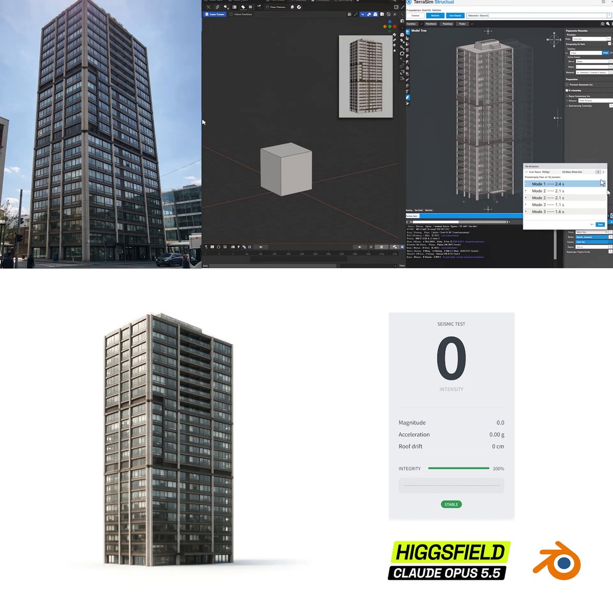 一张照片生成 3D 建筑并模拟倒塌