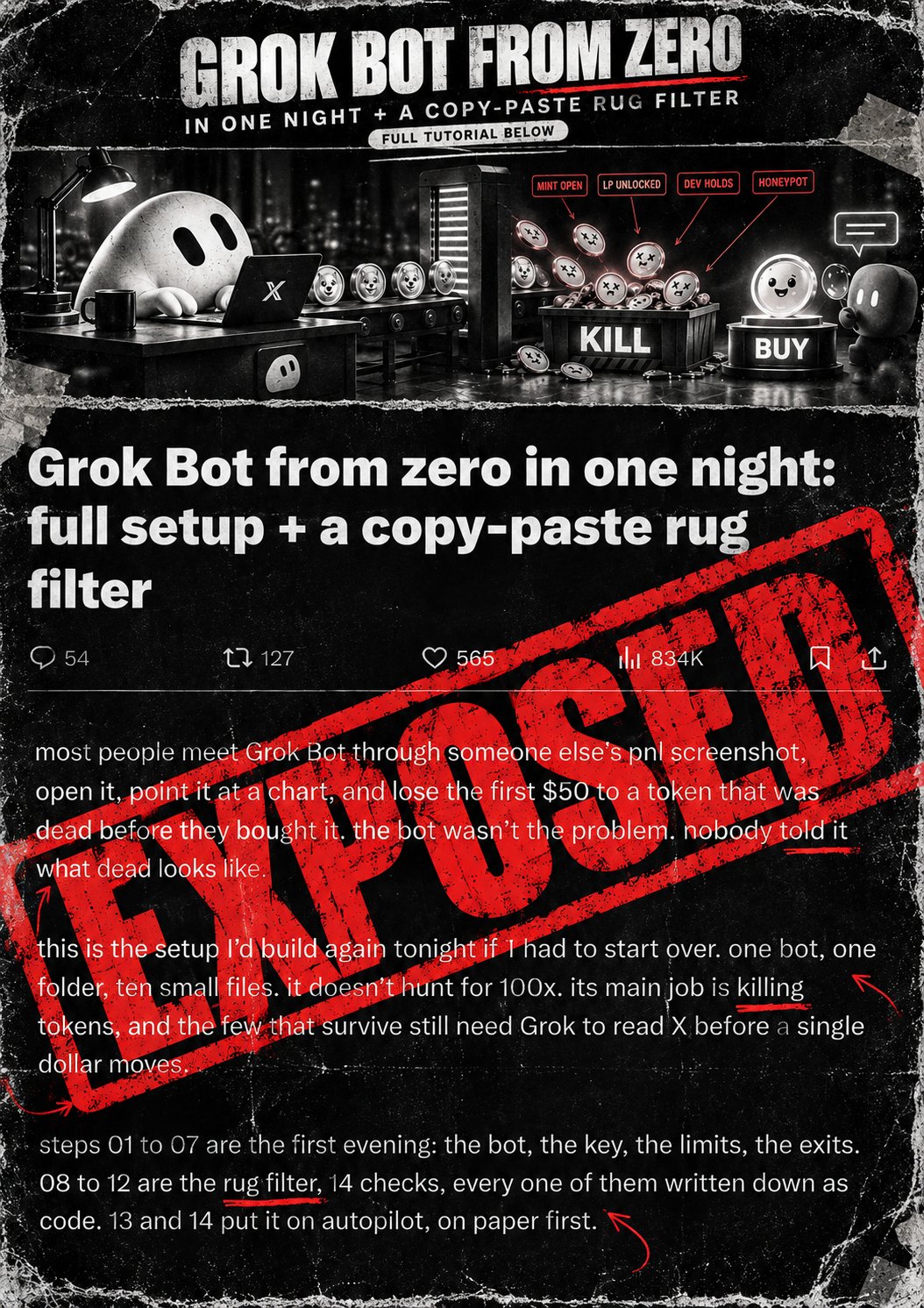 Many "Grok Bot made me rich" posts are ads