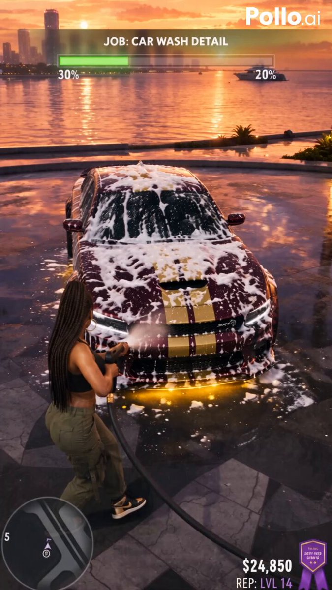Fake GTA 6 car wash gameplay made with GPT Image 2.5 and Seedance 2.5