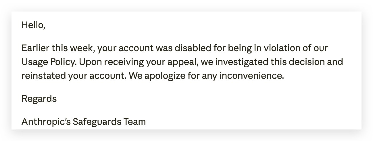 Free Claude account banned, then restored after appeal the next day, user says