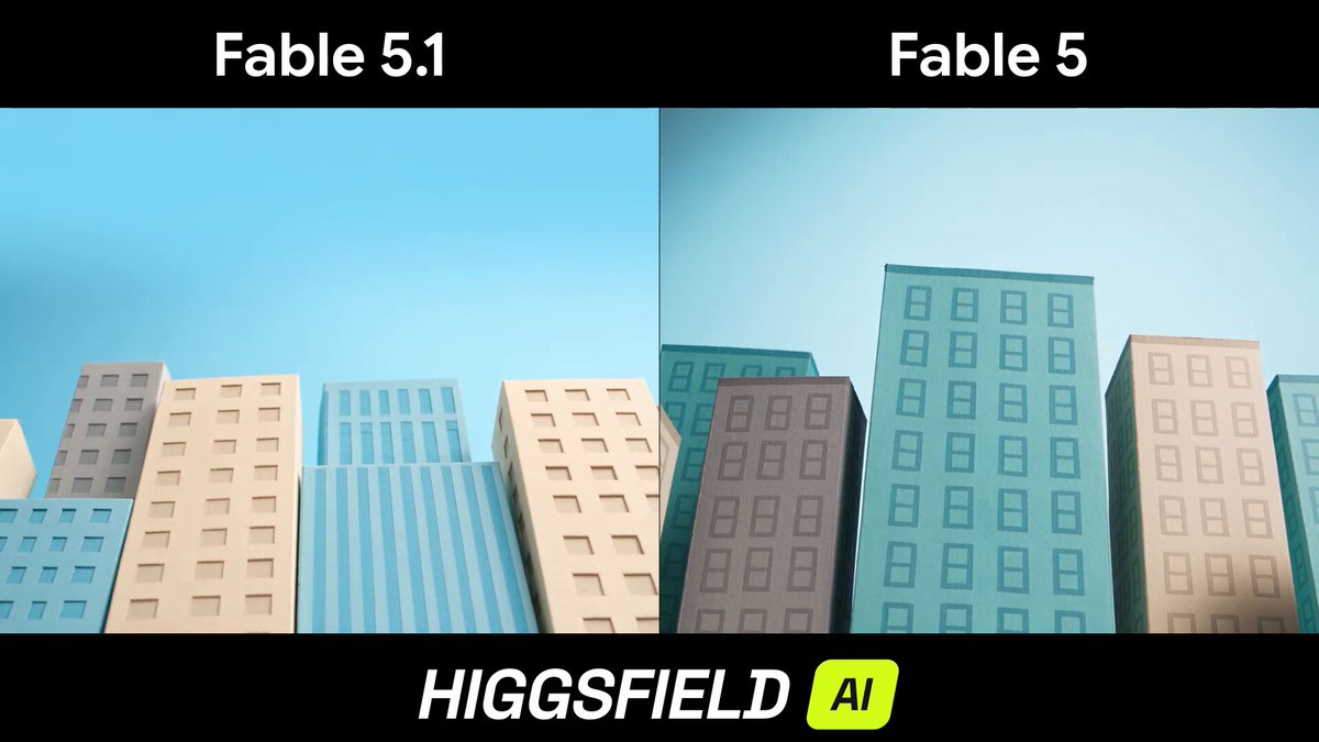 Higgsfield 用 Seedance 2.5 对比 Fable 5.1 与 Fable 5 纸艺动画
