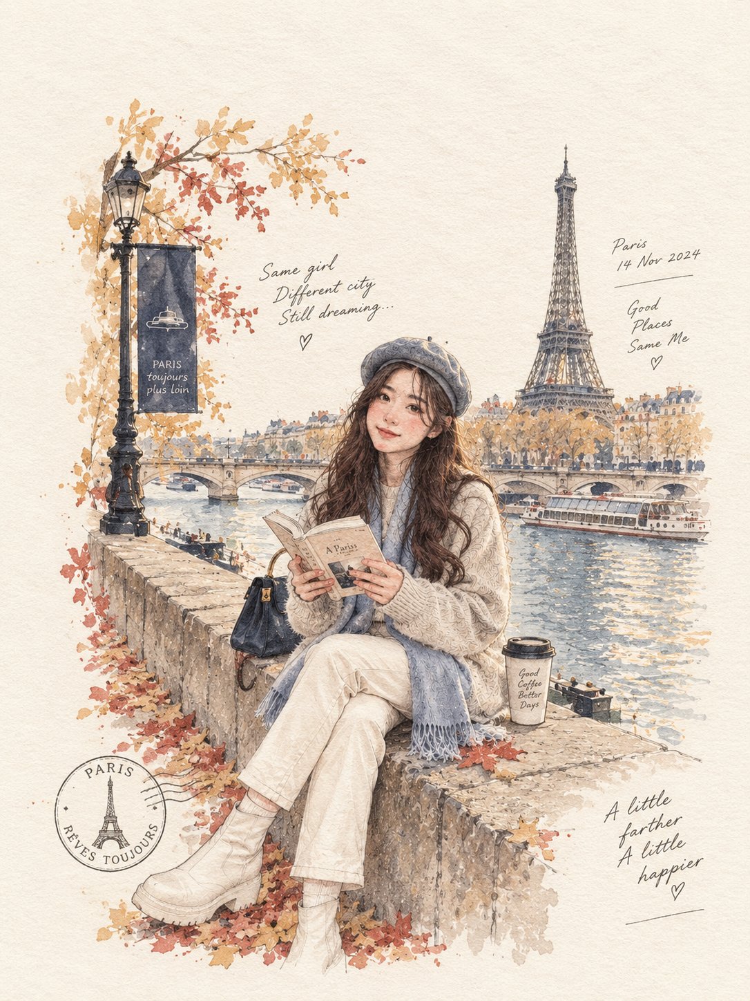 GPT Image 2.5 turns a photo into a Japanese hand-painted travel diary (image 2 of 2)