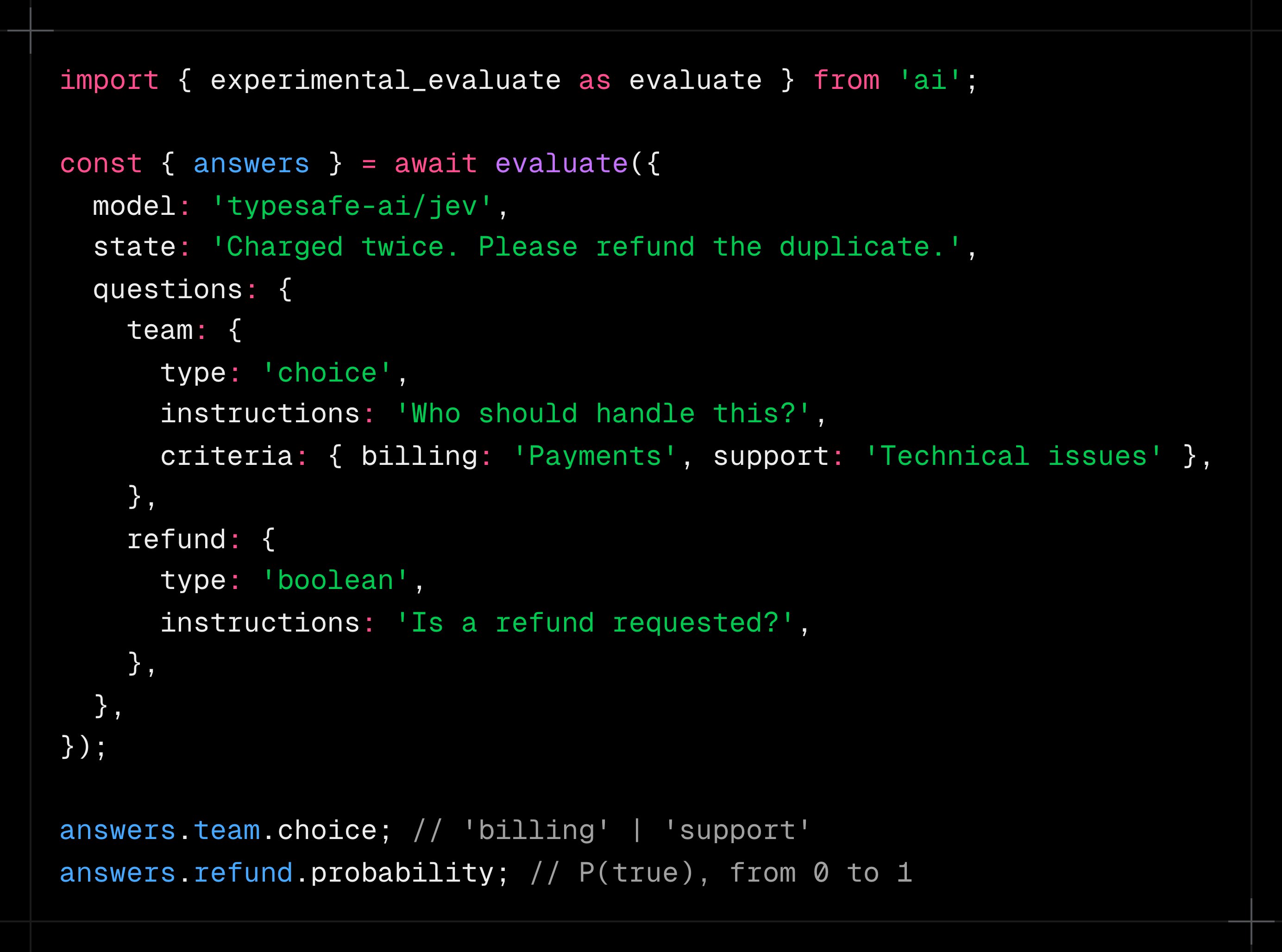 AI SDK 新增 evaluate 方法接入 Jev