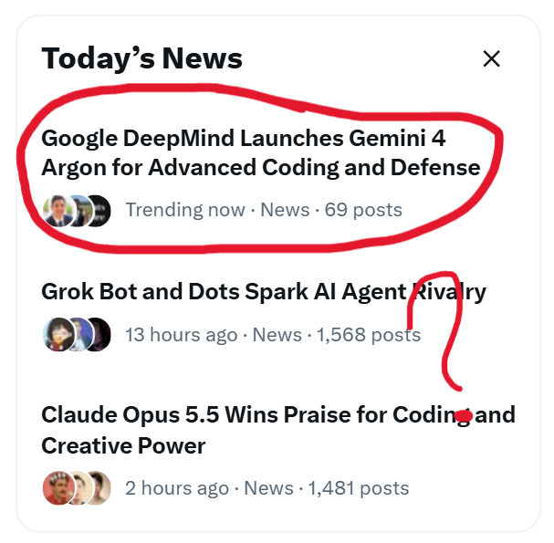 User nearly mistook clickbait headline for a Gemini 4 Argon launch