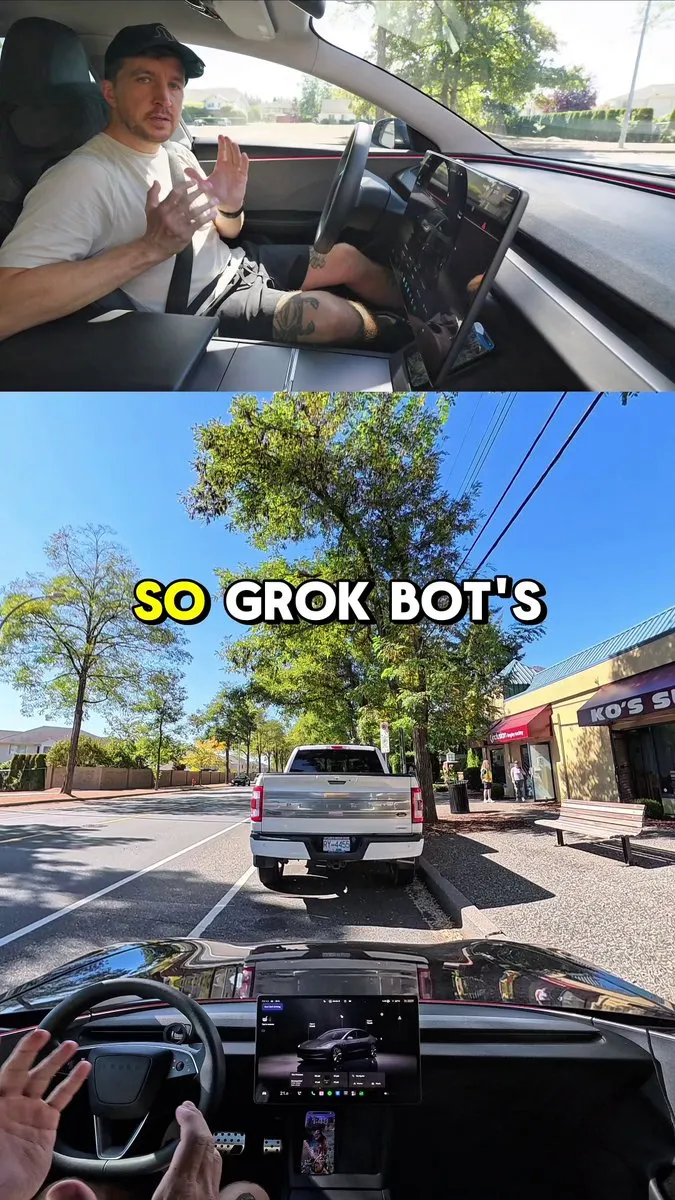 在特斯拉里用 Grok Bot 语音点星巴克