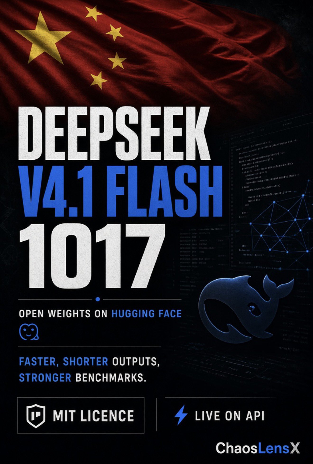 DeepSeek V4.1-Flash-1017 发布:MIT 权重与 Search API