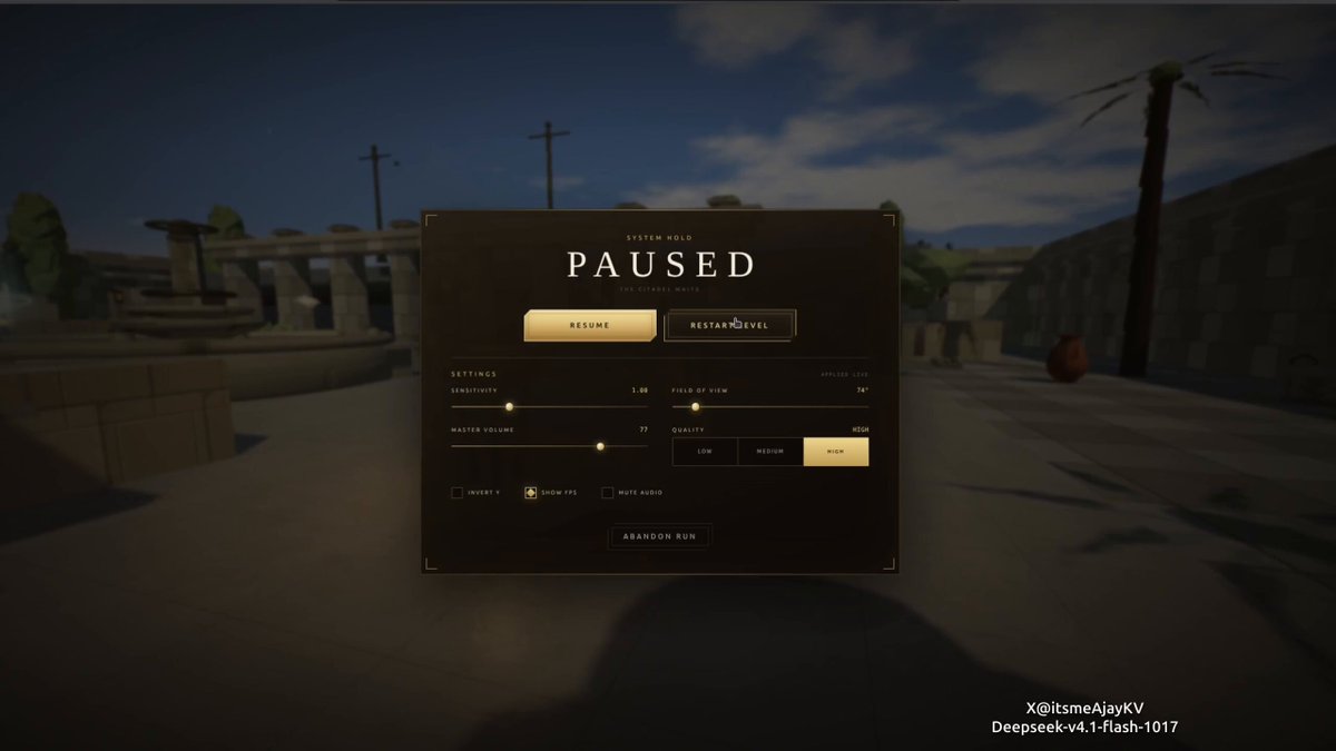 实测 V4.1 Flash 用代码生成 3D FPS 游戏，接近 Opus 5.5