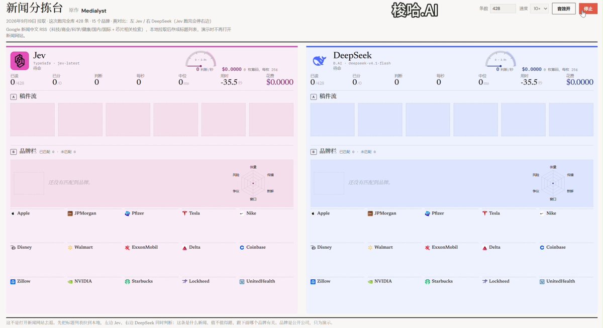 Jev 与 DeepSeek 同任务速度实测对比