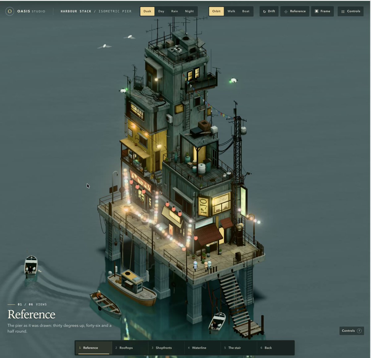 Opus 5.5, Blender and Three.js build an explorable harbor town