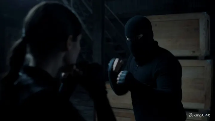 Kling 4.0 text-to-video tests: warehouse fight and 1970s Western brawl