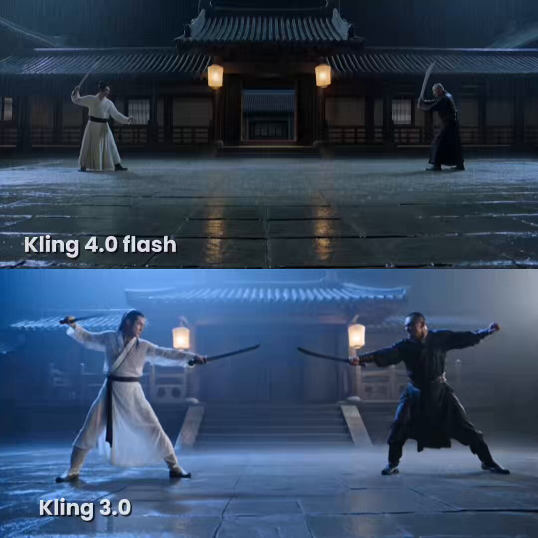 实测 Kling 4.0 Flash vs Kling 3.0：声音与提示词更好，表情更弱
