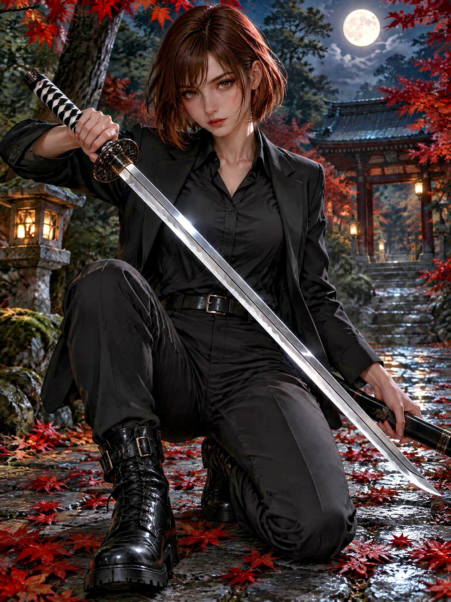 Japanese sword images generated with GPT Image 2.5 via Leonardo AI