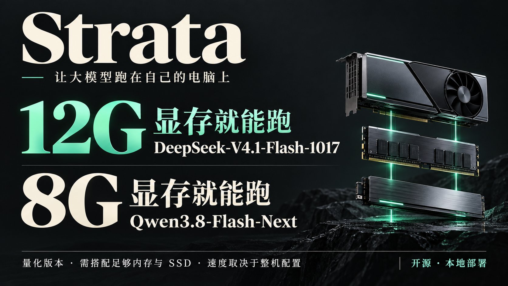 Strata 开源项目:12GB 显存跑 V4.1 Flash 量化版
