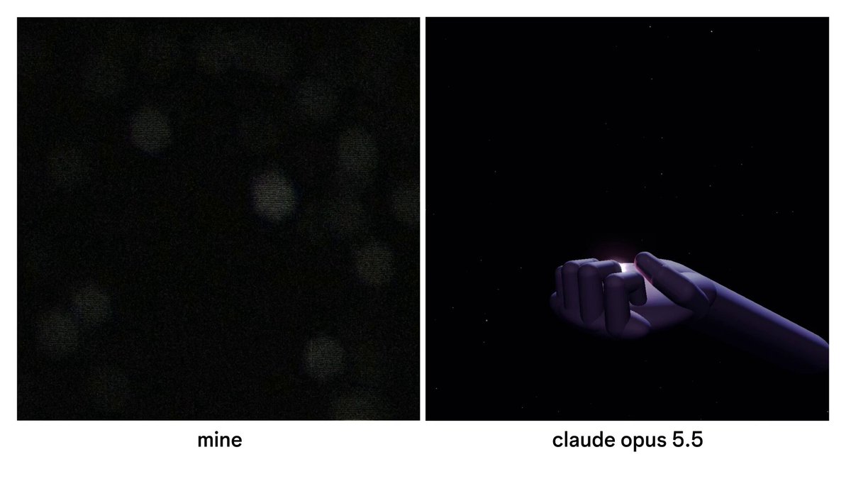 Motion designer compares hand-made animation with Opus 5.5 one-prompt output