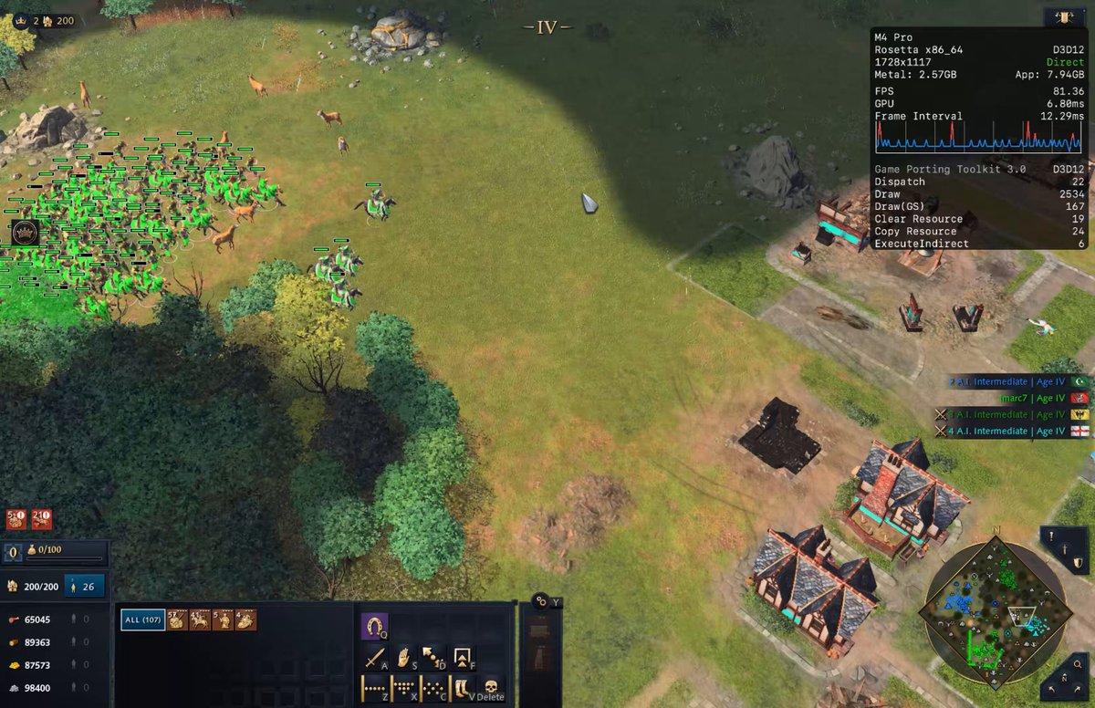 Astra runs Age of Empires IV at 70-150 fps on a Mac, one user says