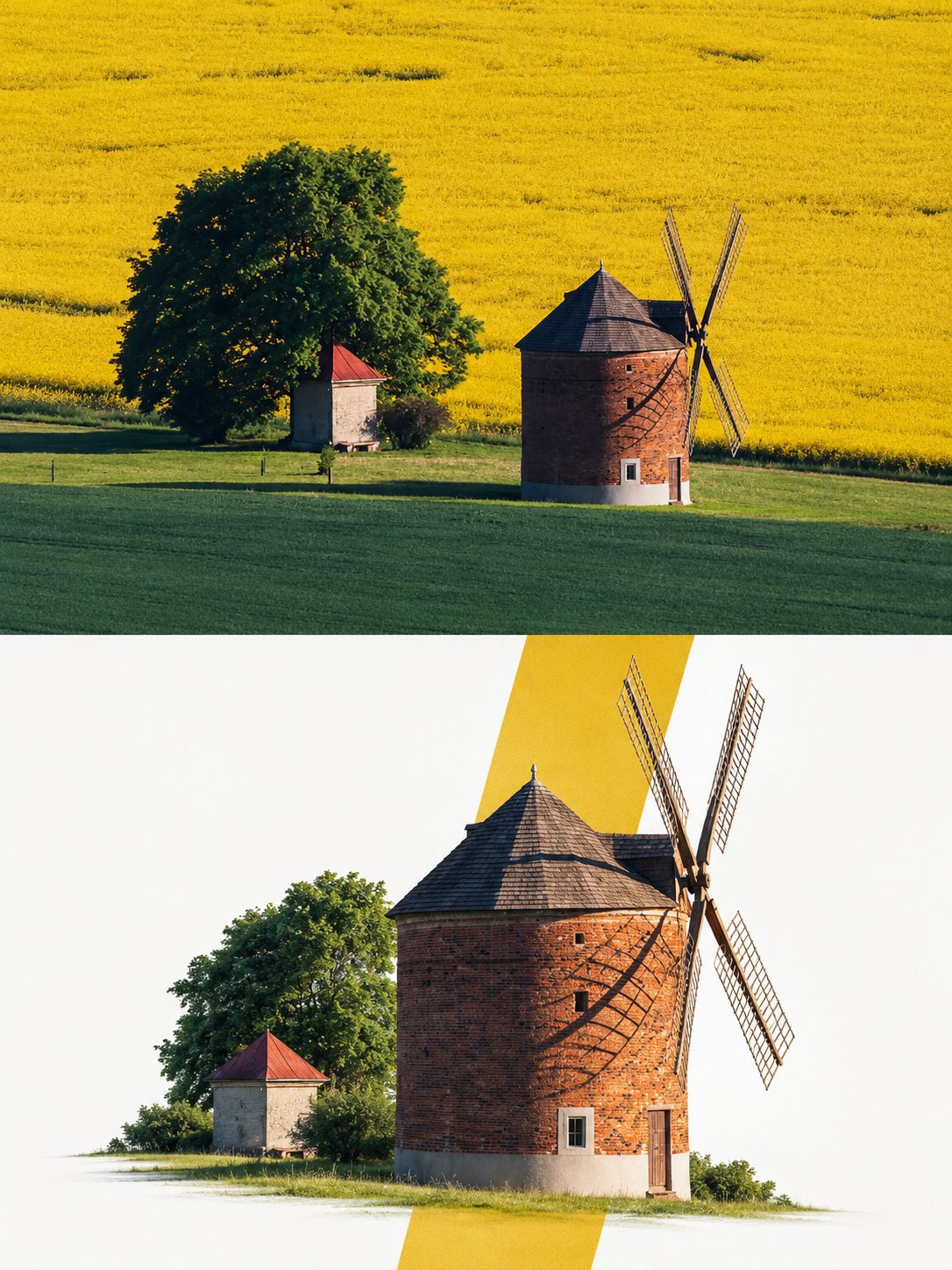 GPT Image 2.5 prompt for split-panel magazine posters