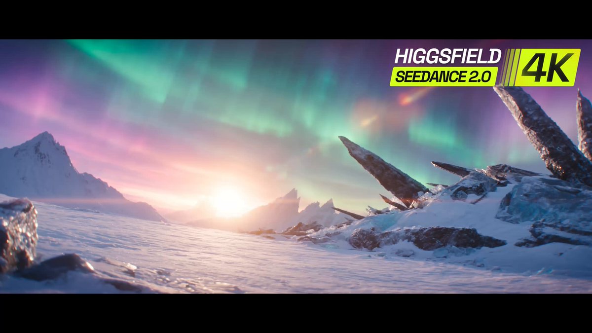 Higgsfield 展示 Seedance 2.0 的 4K 成片