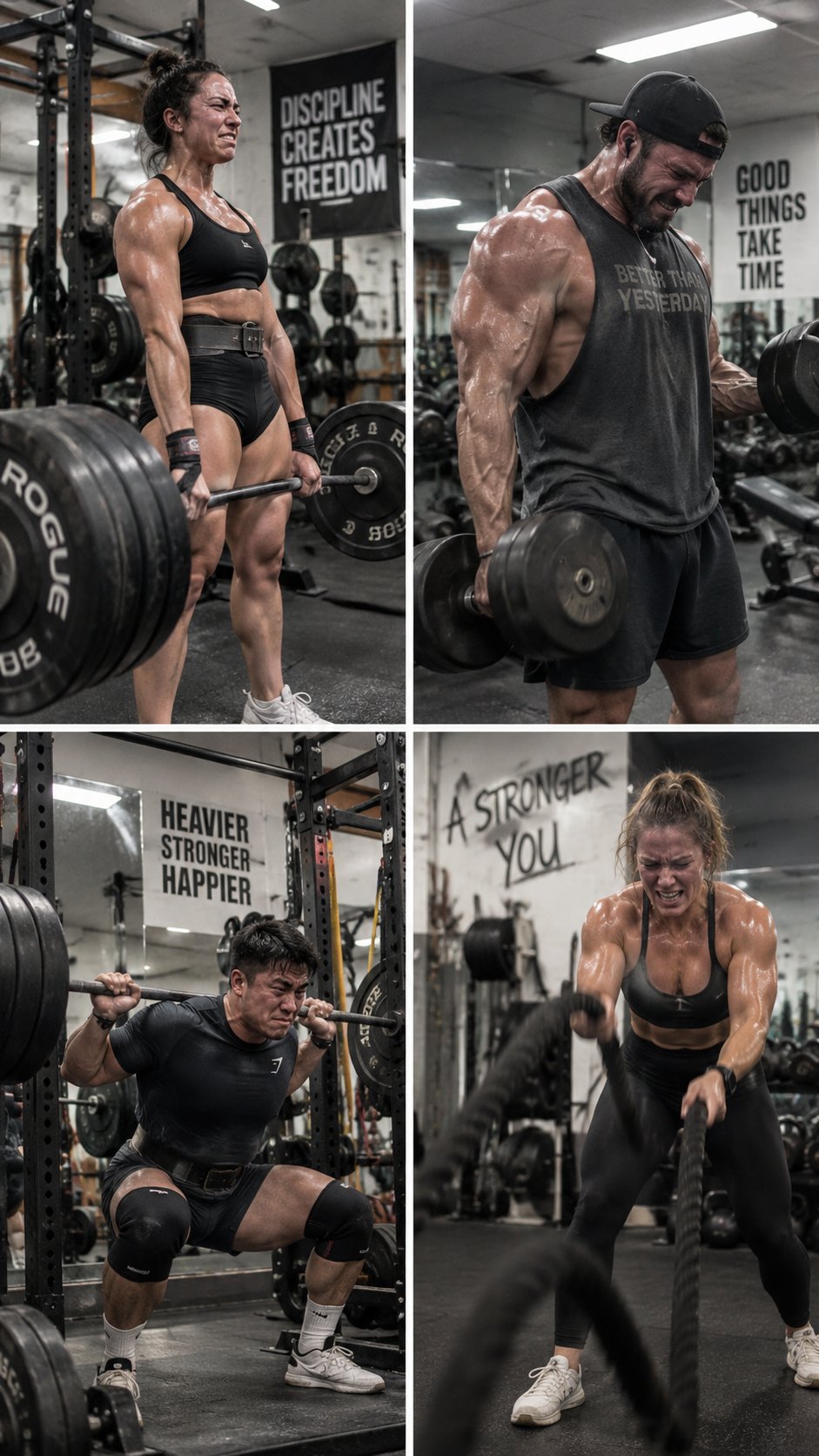 Fitness prompt tested across four image models (image 2 of 4)