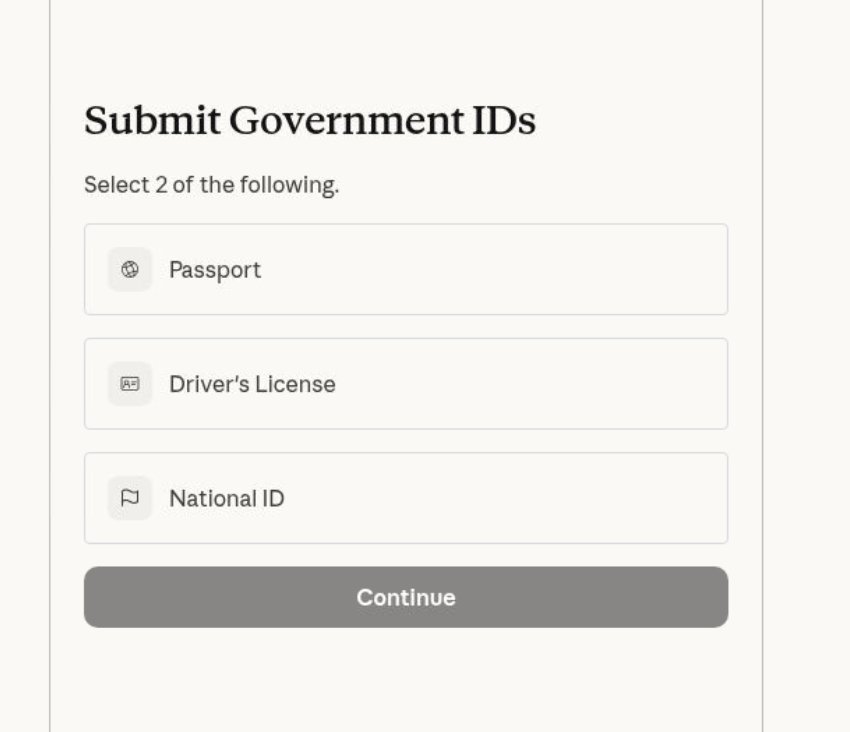 用美国 IP 注册 Claude 顺利,充值却要 Government ID(第 2 张,共 2 张)