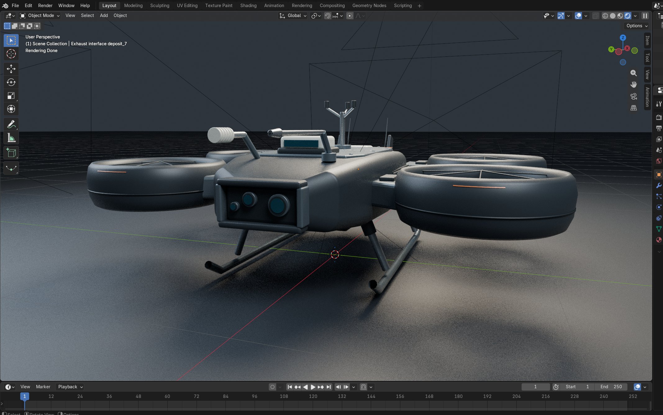 Union Alpha 用官方 MCP 在 Blender 造出 ARC-9 无人机(第 2 张,共 2 张)