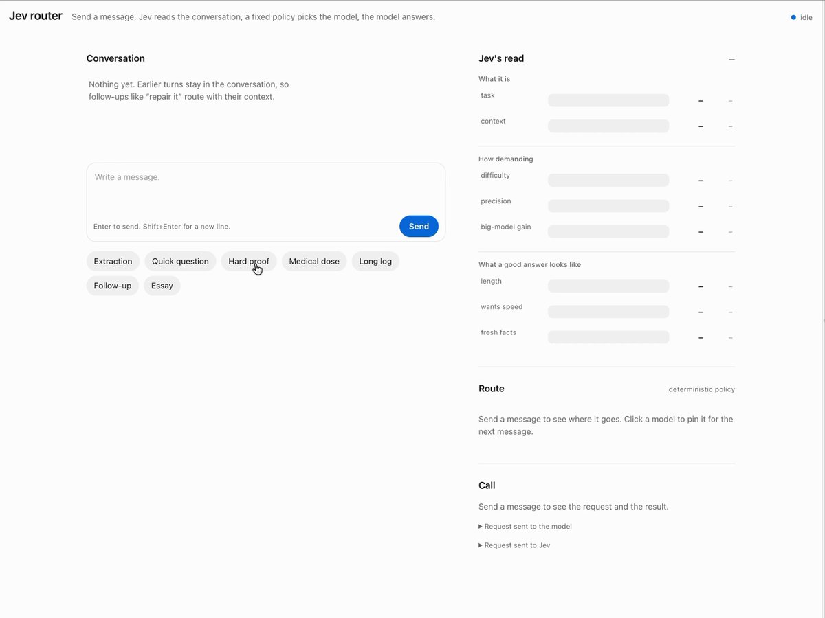 用 Jev 做的模型路由器 demo