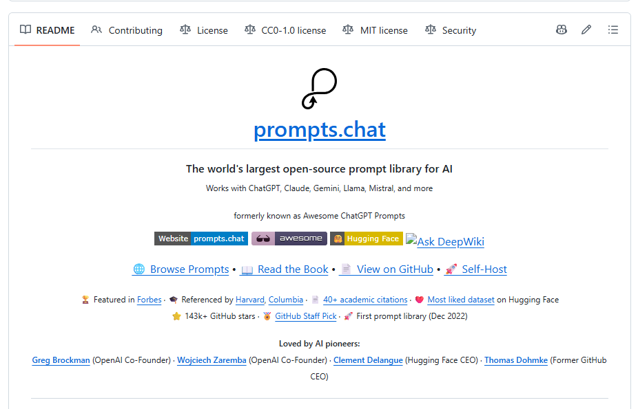 开源提示词库 prompts.chat 提供 MCP 服务器