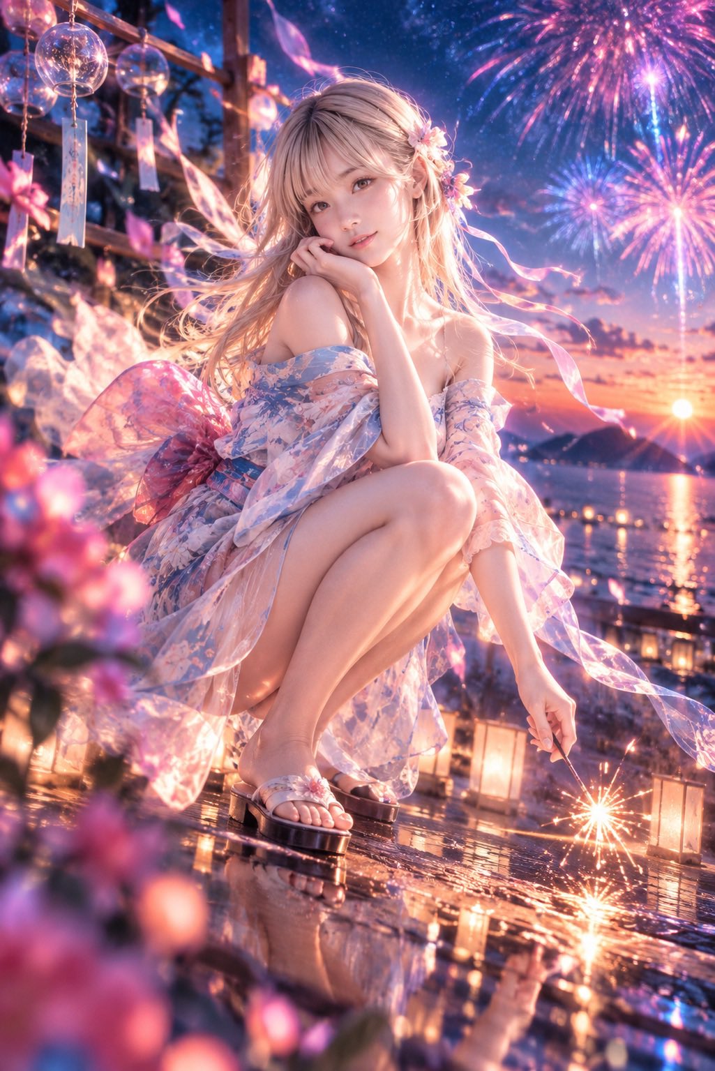 Blonde character art generated from a single theme prompt (image 3 of 4)