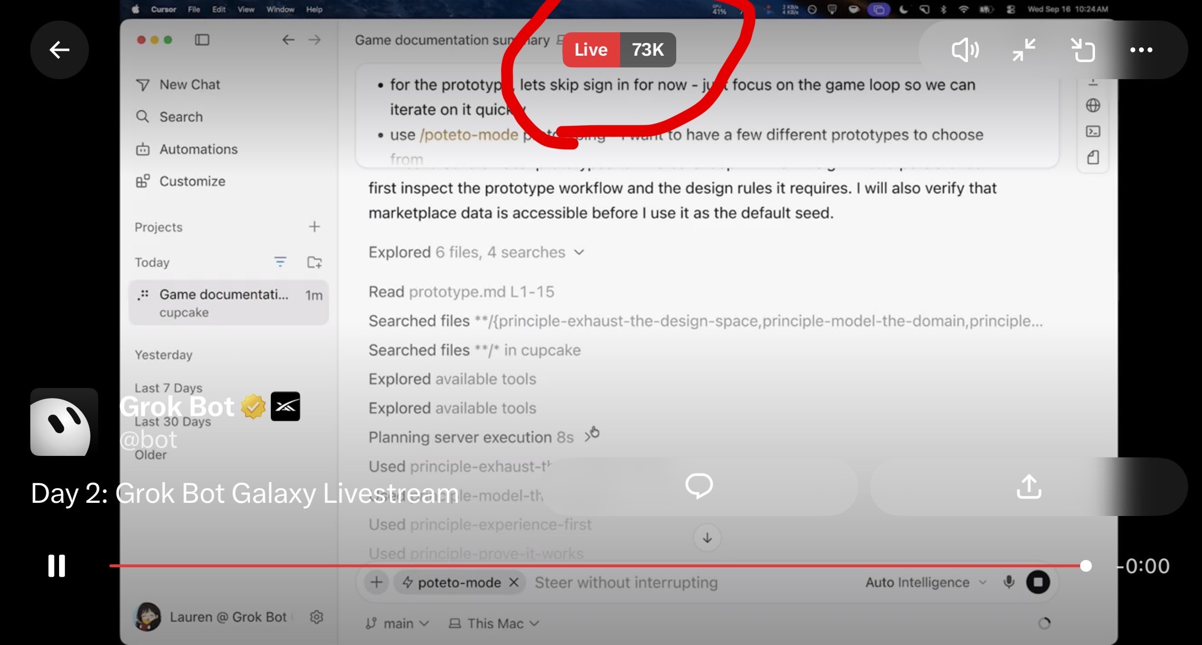Grok Bot livestream viewership falls to 73k on day two, one post notes
