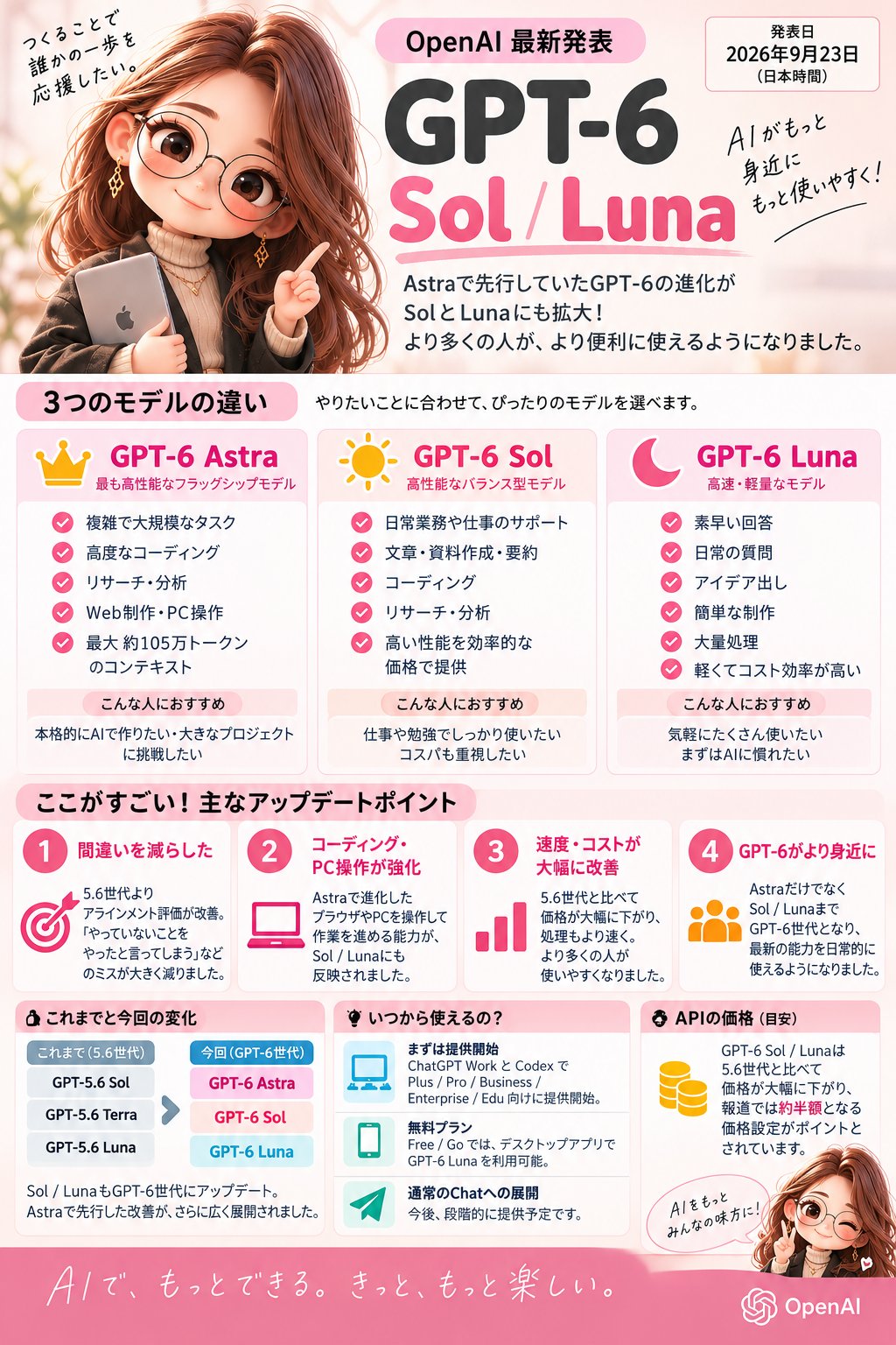 Japanese infographic maps Astra, Sol and Luna tiers and price cuts
