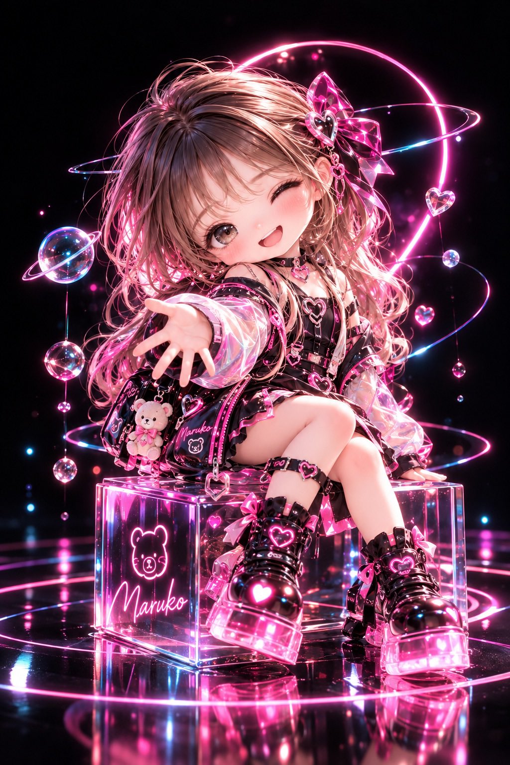 Neon chibi character illustration generated with ChatGPT Images 2.5