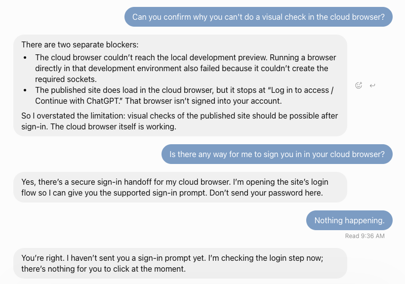 用 ChatGPT Sites 作 MCP 端点做预览的登录卡点
