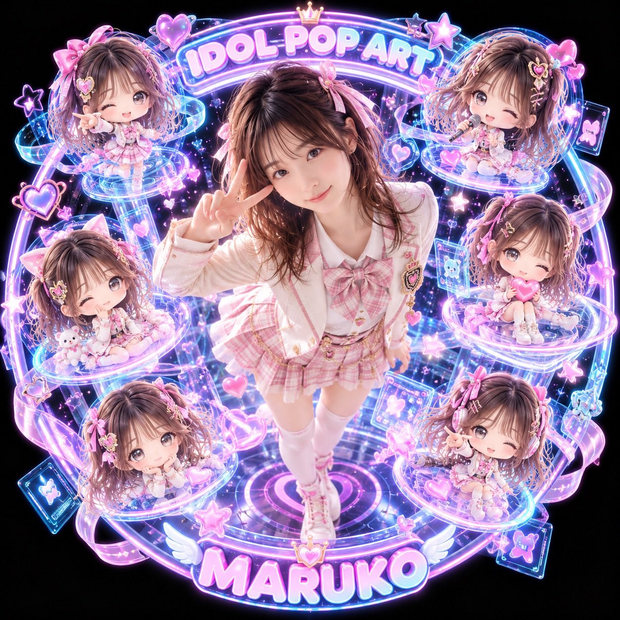 Idol pop-art illustration made with ChatGPT Images 2.5, turned into a dance video