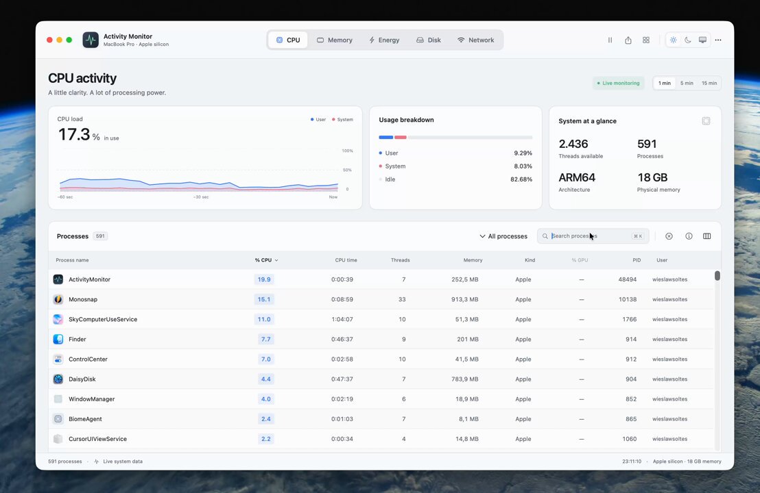 GPT-6 Astra builds a SwiftUI activity monitor in 44 minutes